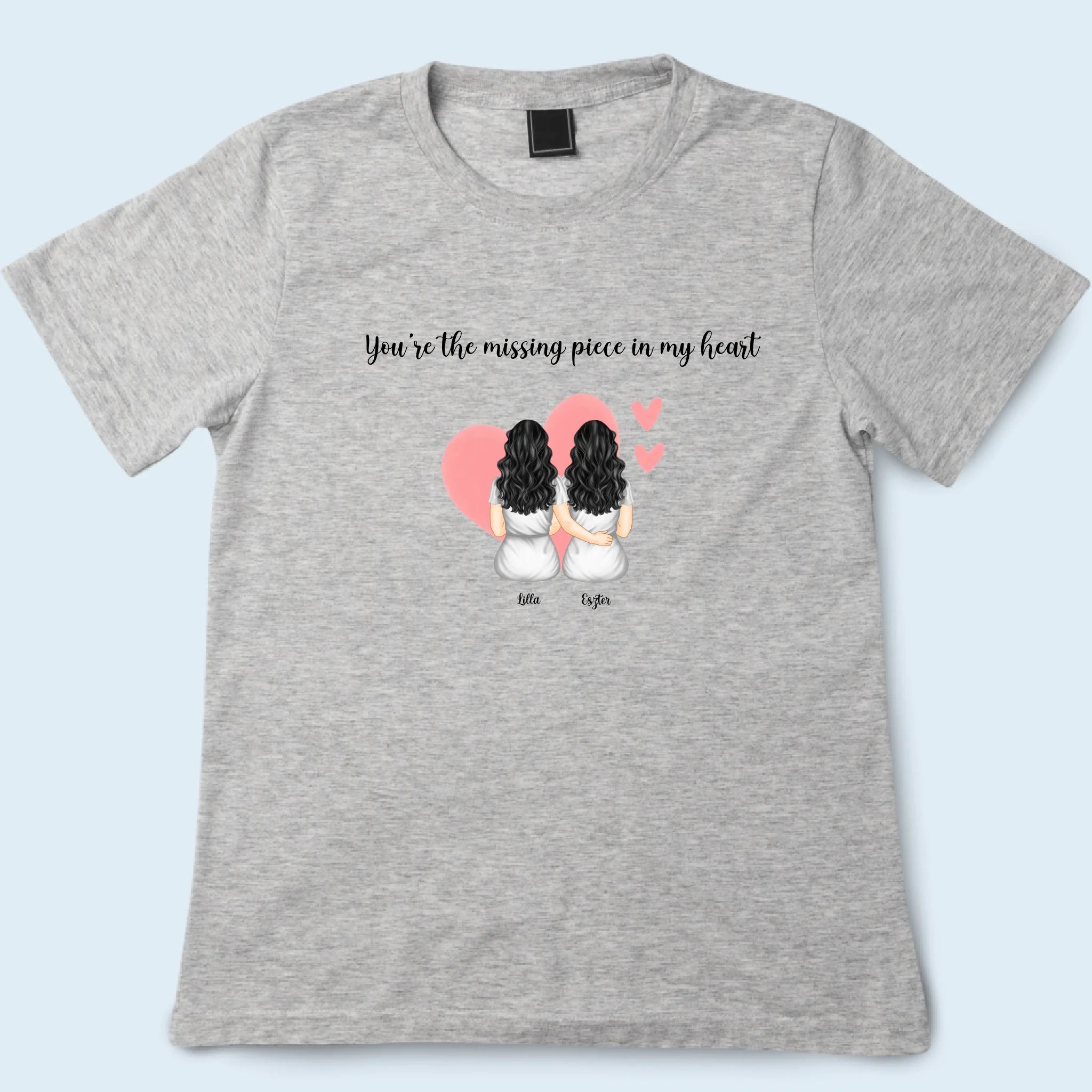 Personalized Shirt Couple Missing Piece Grey