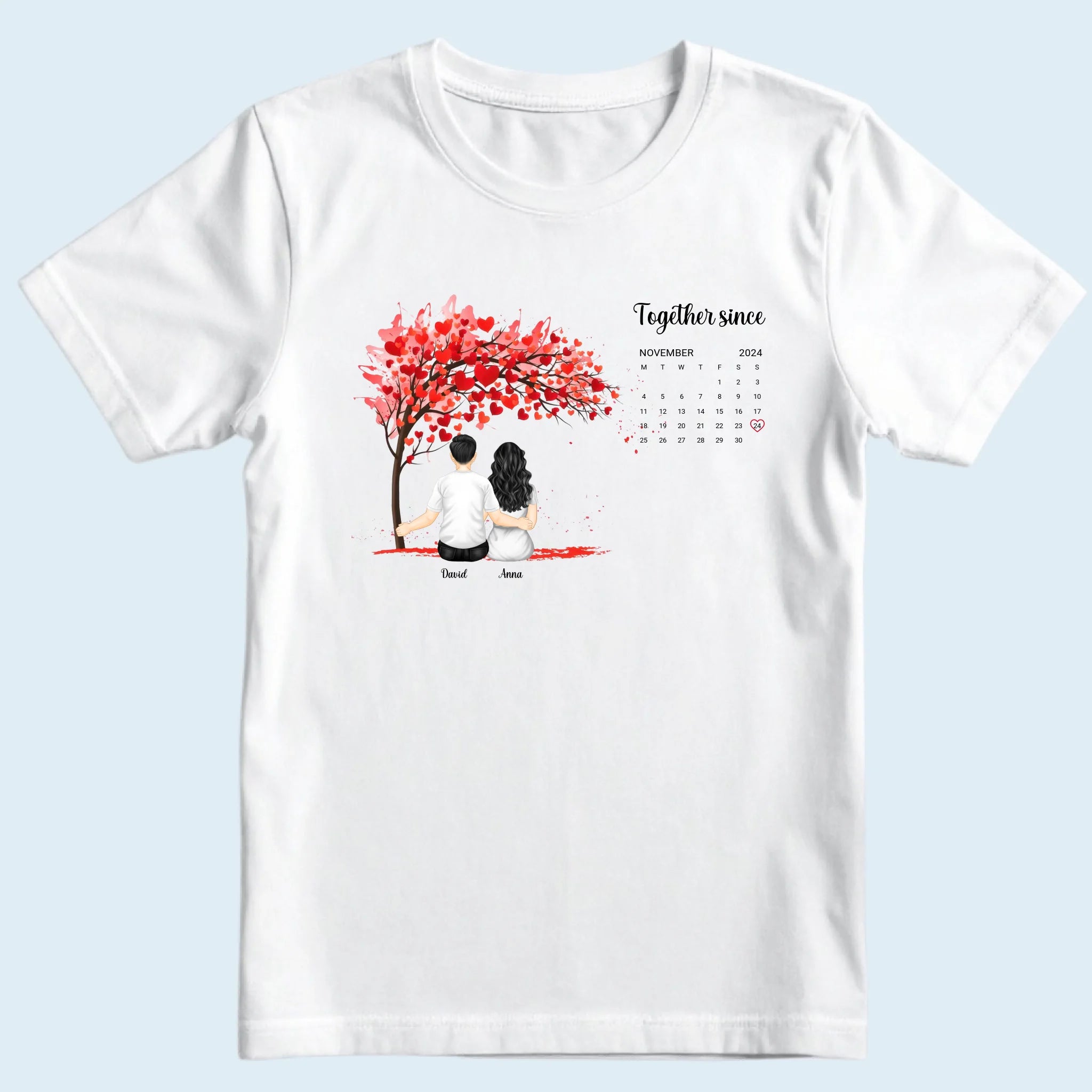 Personalized T-Shirt Couple Together Since white