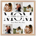 Personalized Wooden Framed Poster Mom Wee Love You