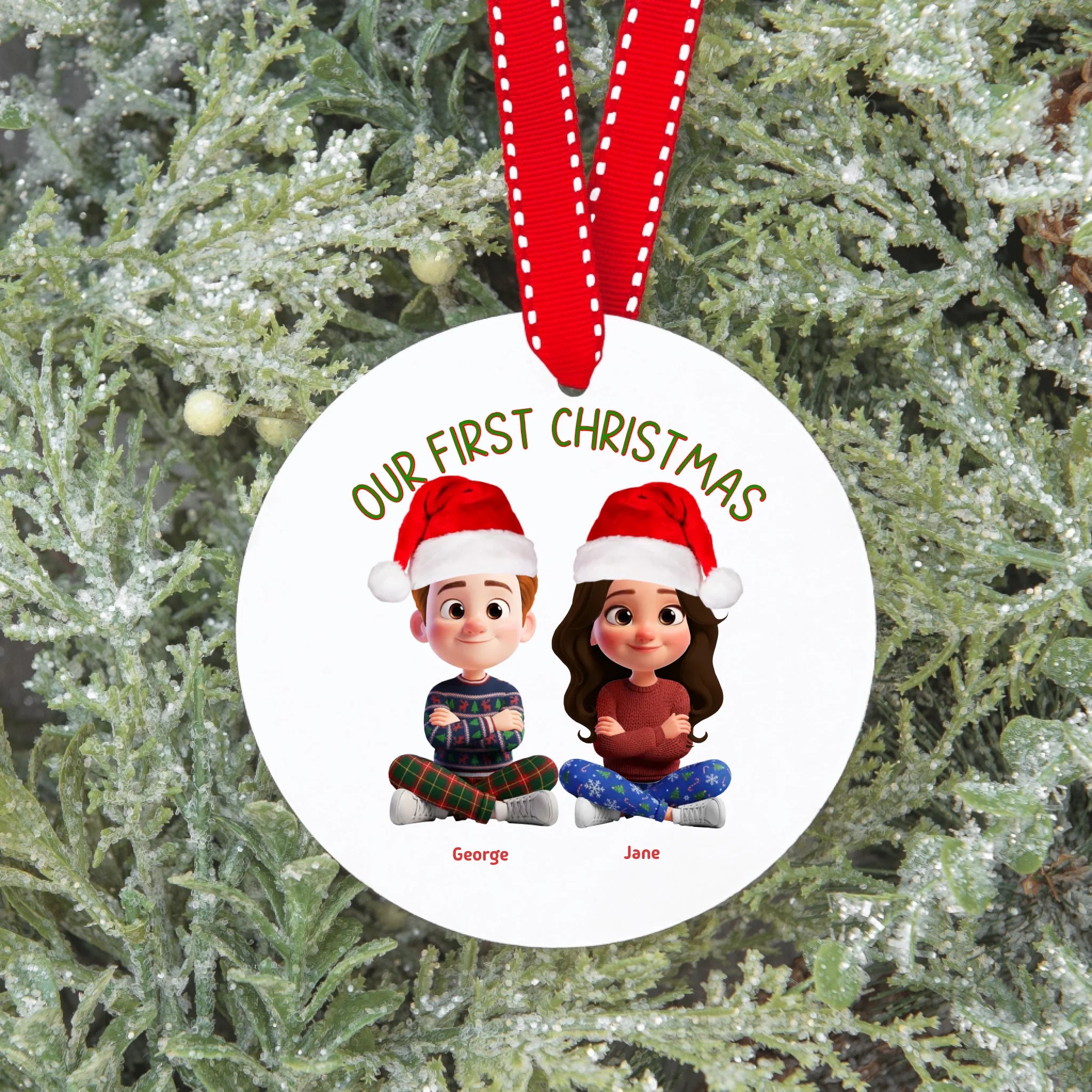 Personalized ornament couple first christmas
