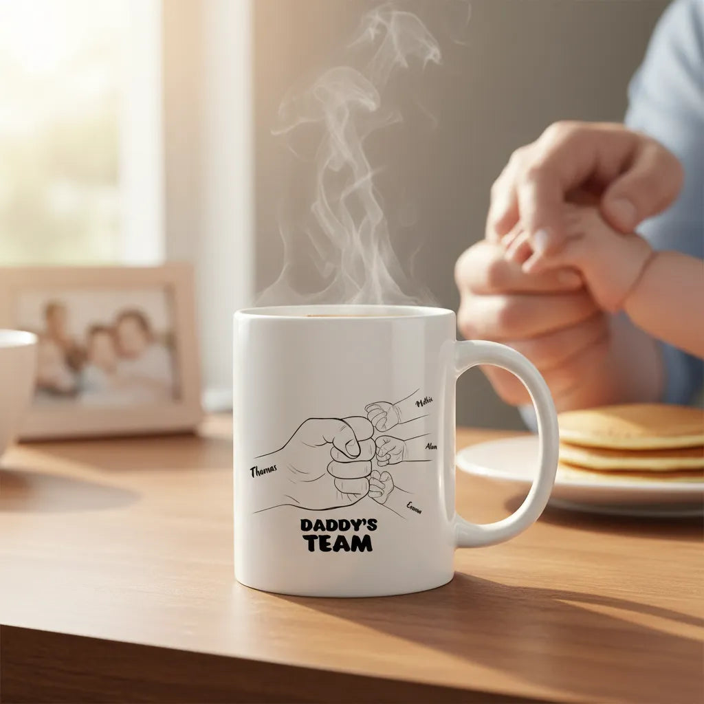 Personalized Mug Dad and Children Hands