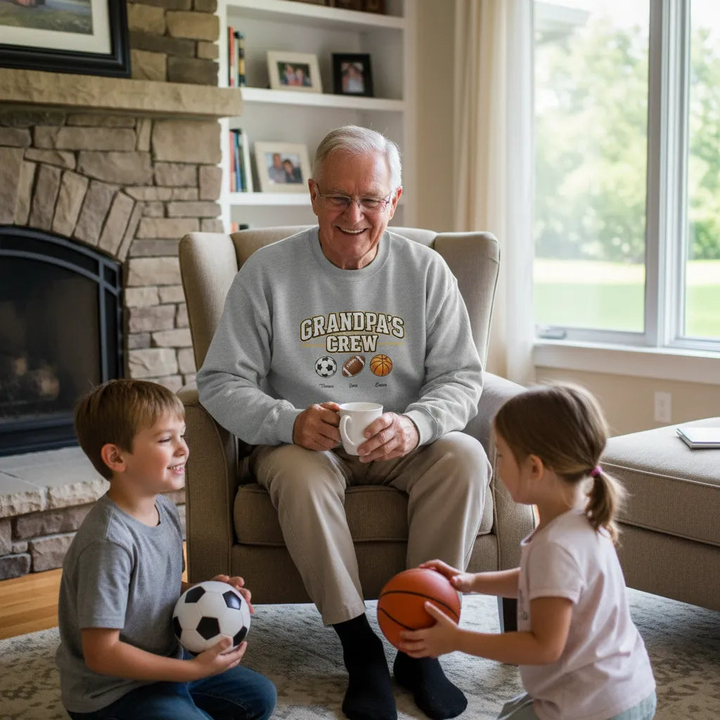 Personalized Sweatshirt Grandpa's Crew