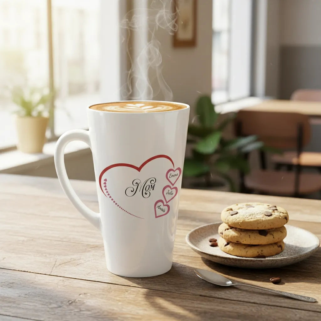 Personalized Mug Mom and Children Hearts Design