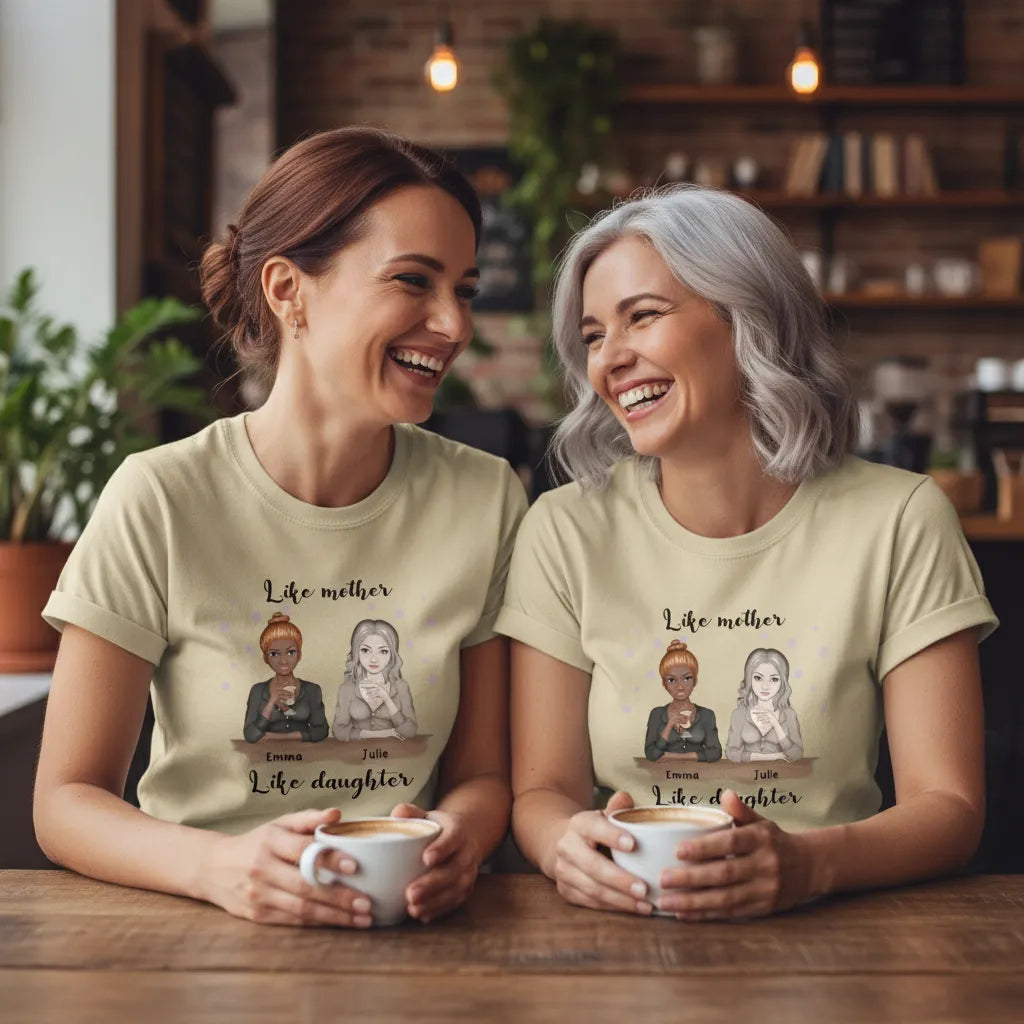 Personalized Crewneck T-shirt Like Mother Like Daugther