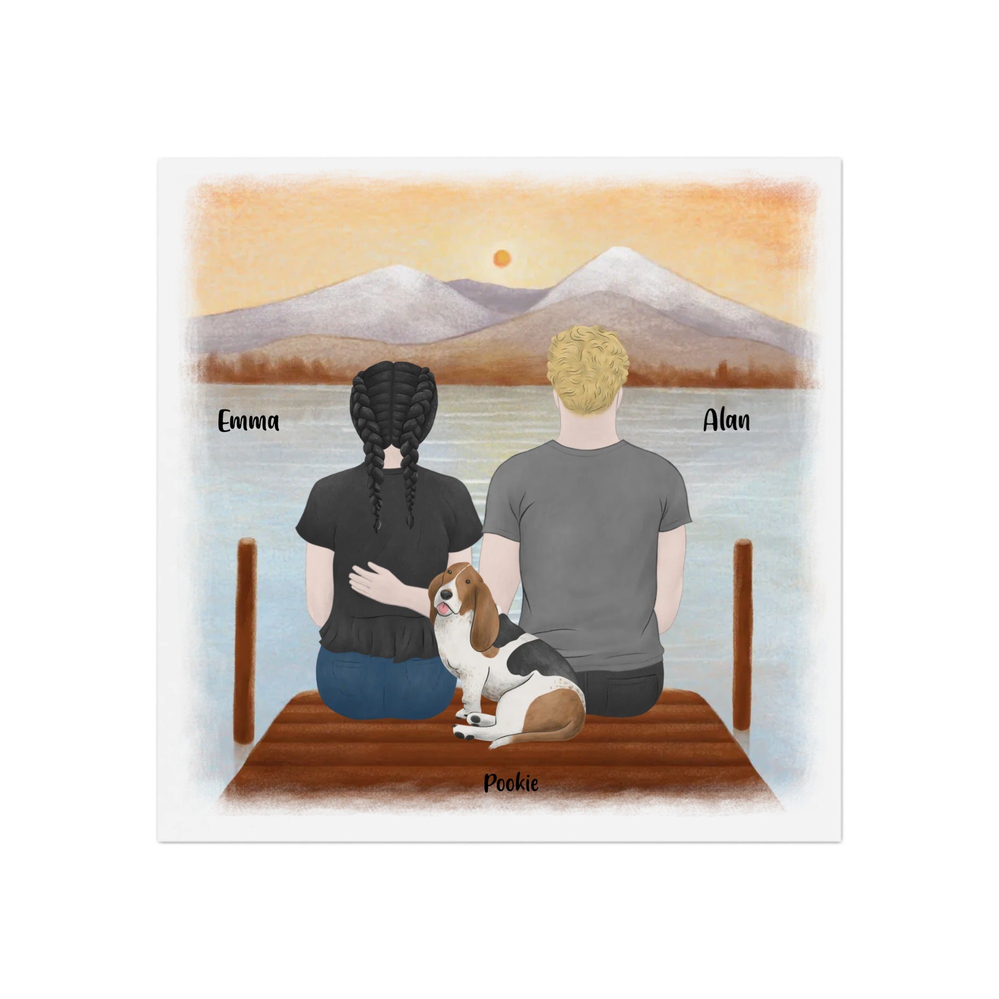 Personalized Square Magnet You, Me And The Dog