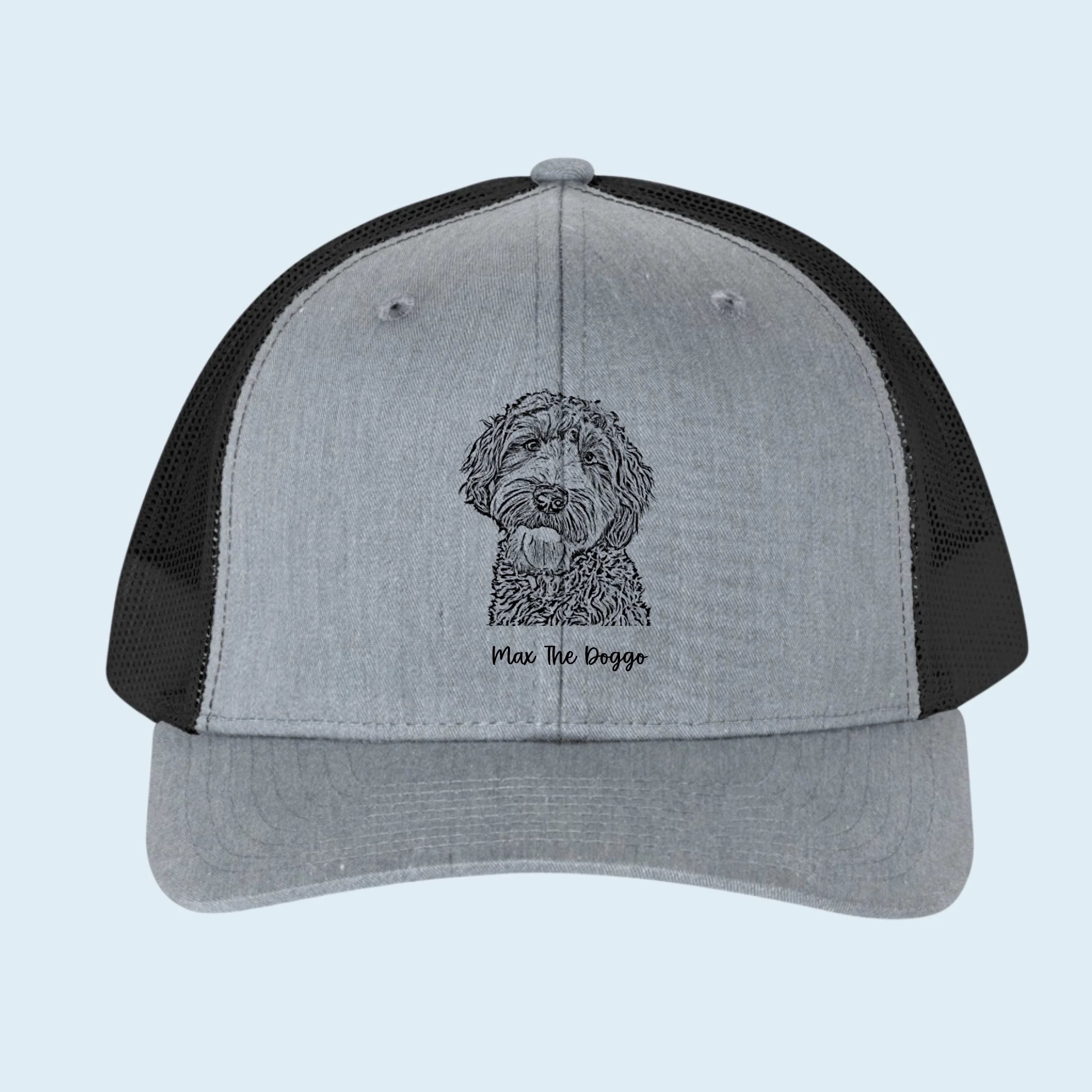  customizable trucker hat  dog portrait