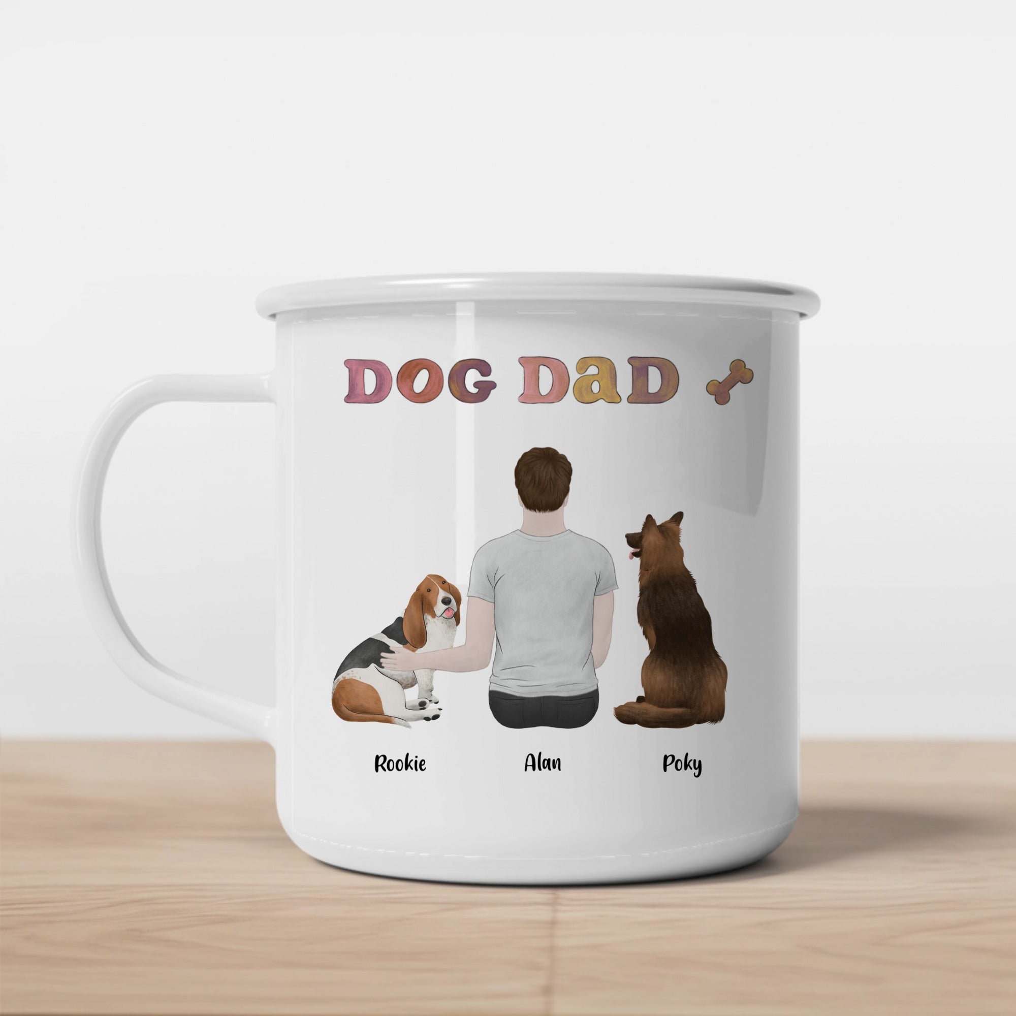 customized Enamel Mug Dog Dad
