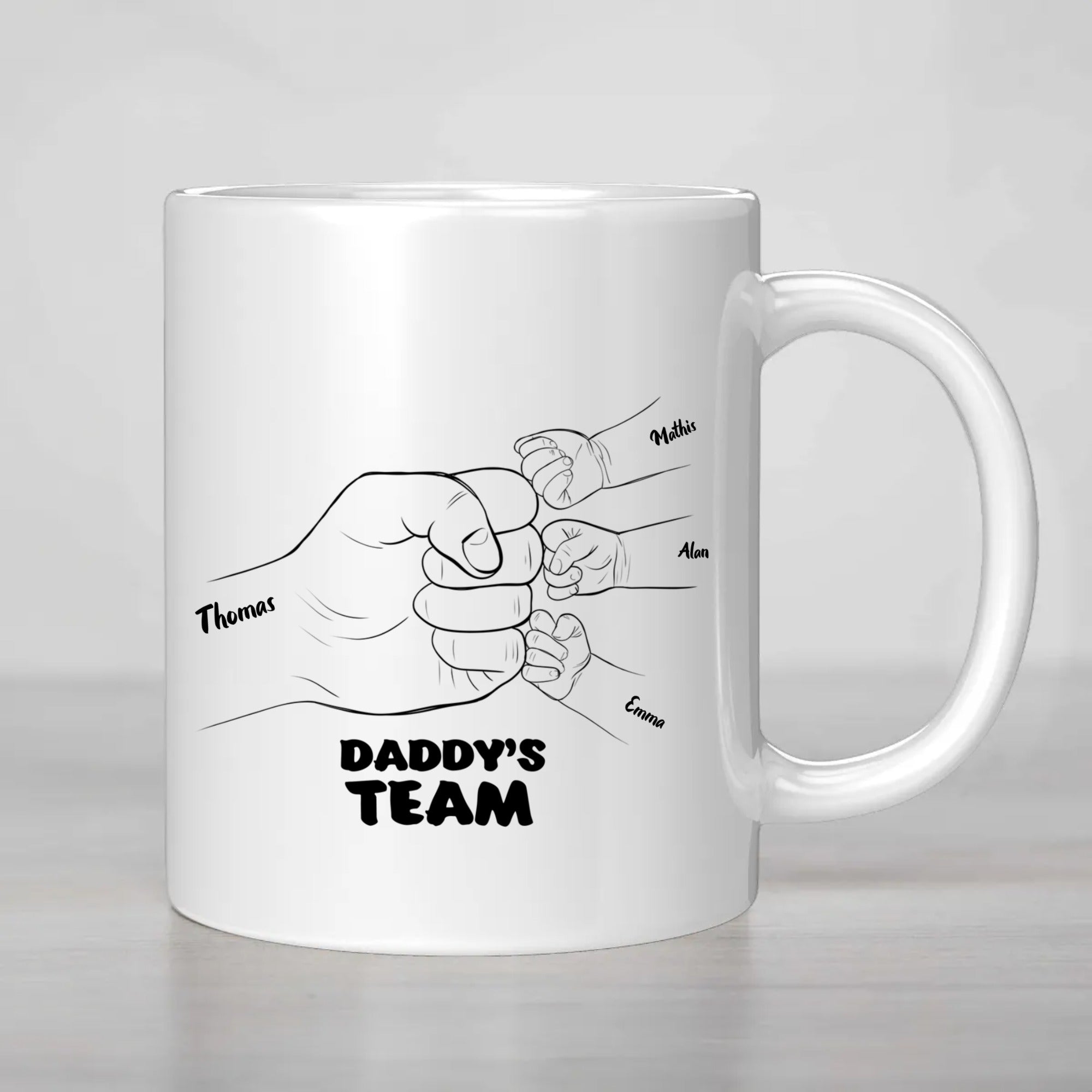 customized Mug Dad and Children Hands