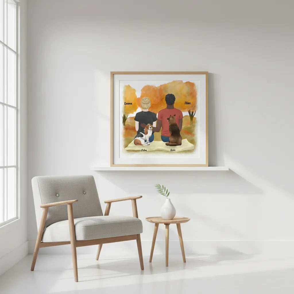customized Poster Couple and Dog