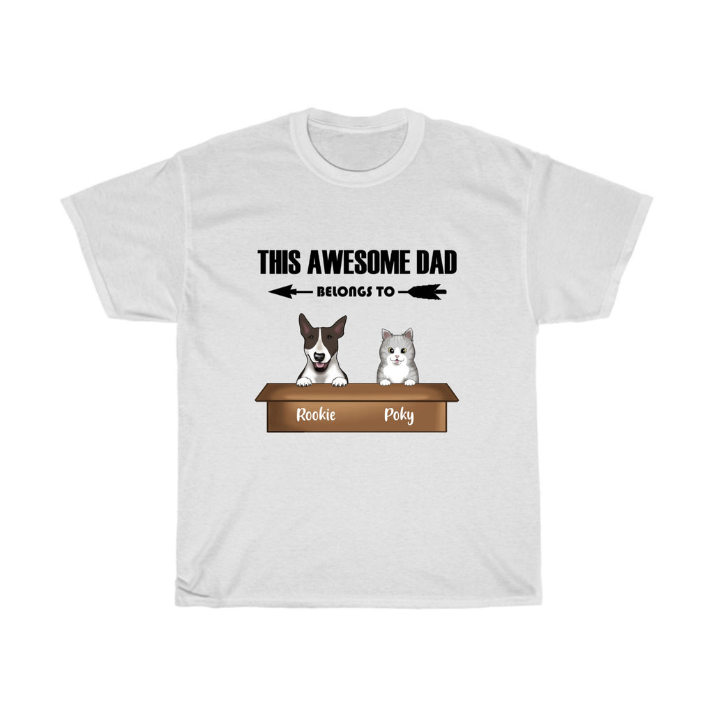 customized Tee Shirt This Awesome Pet Dad Belongs To