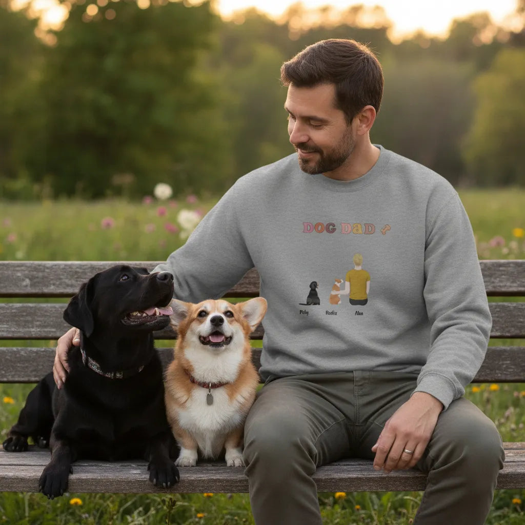 Personalized Crewneck Sweatshirt Dog DAD