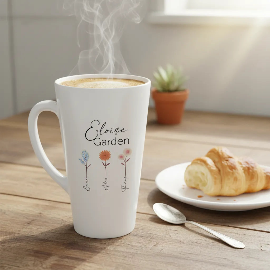 Personalized Latte Mug 17oz Mommy's Garden