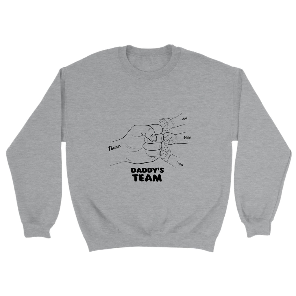 Personalized Crewneck Sweatshirt Daddy's Team
