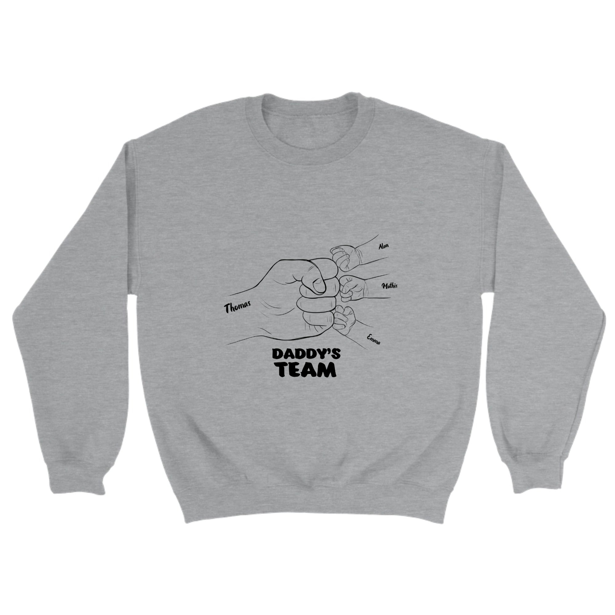 Personalized Crewneck Sweatshirt Daddy's Team