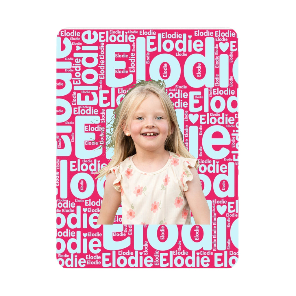 Customized Kid Blanket With Photo and World Cloud Name