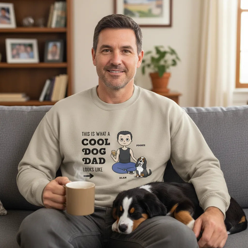 Personalized Sweatshirt What A Cool Dog Dad Looks Like