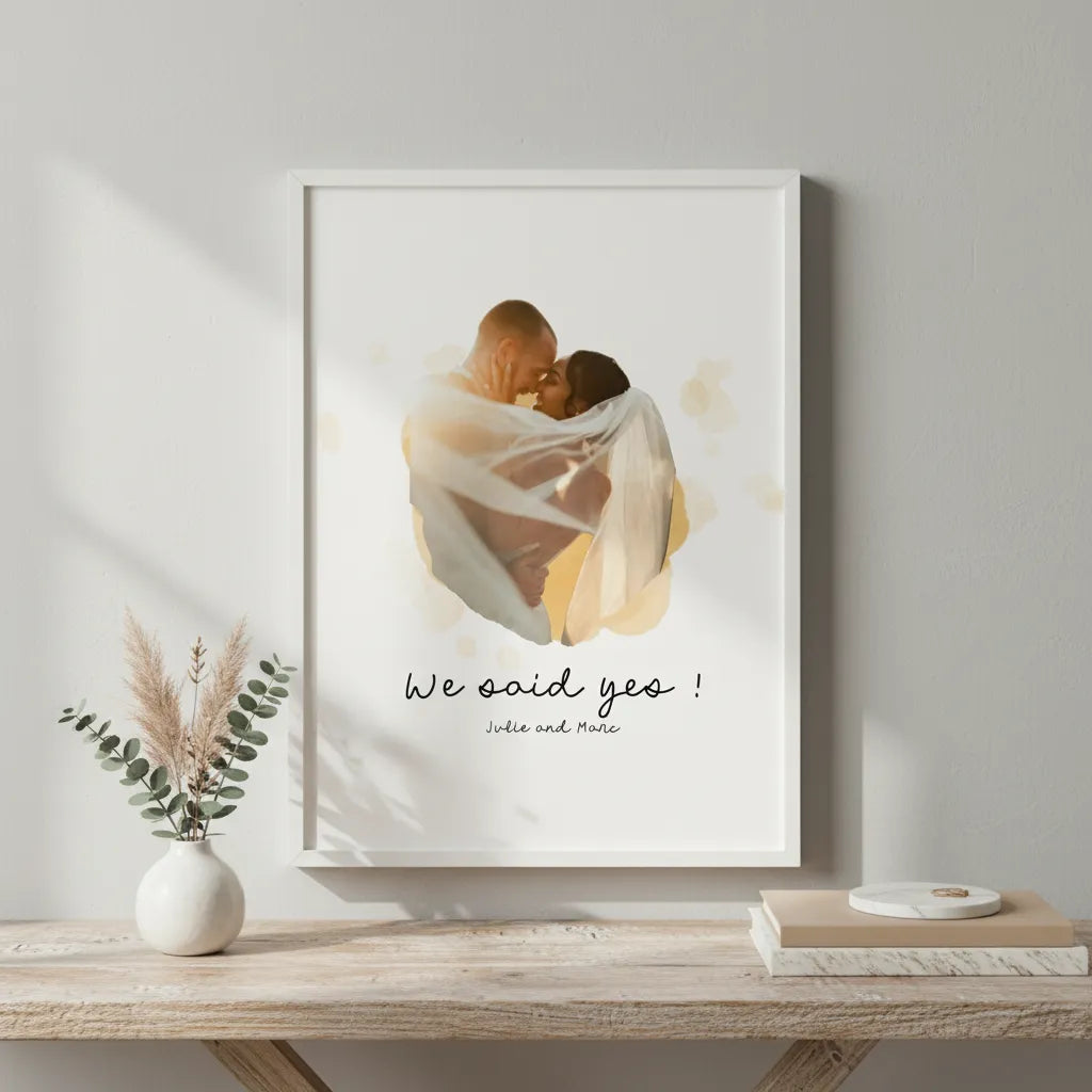 Personalized Poster Couple We Said Yes