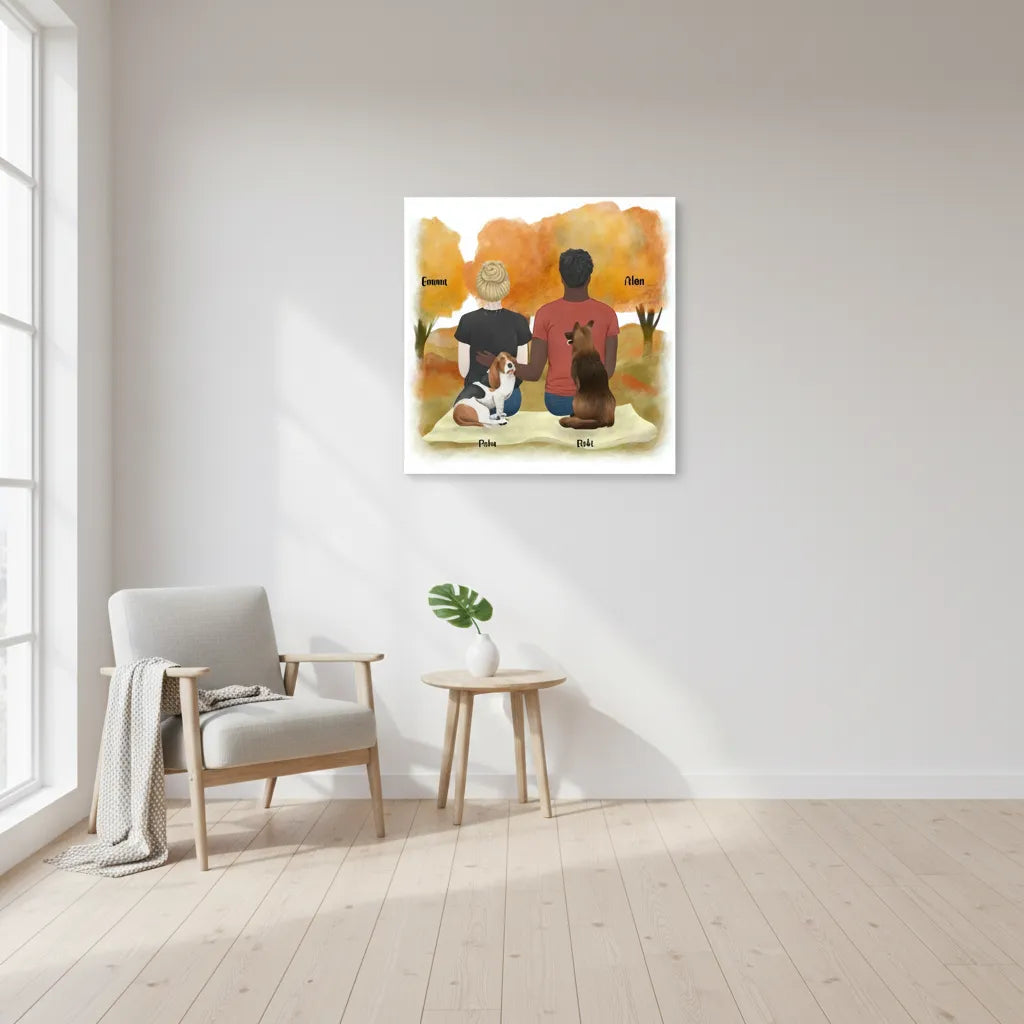 Personalized Poster Couple and Dog